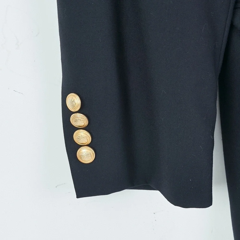 Jos‎ A Bank 44R Navy Blue + Gold Buttons Wool Blazer Sport Coat Suit Jacket